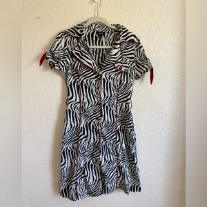 Vintage Snap zebra print empire waist dress.